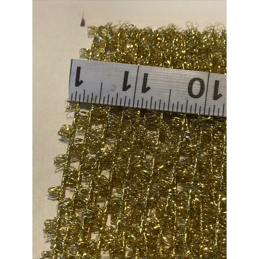 Vintage GOLD Feather Tree Tinsel Garland 15 Feet Amscan Made Japan Holiday Tree